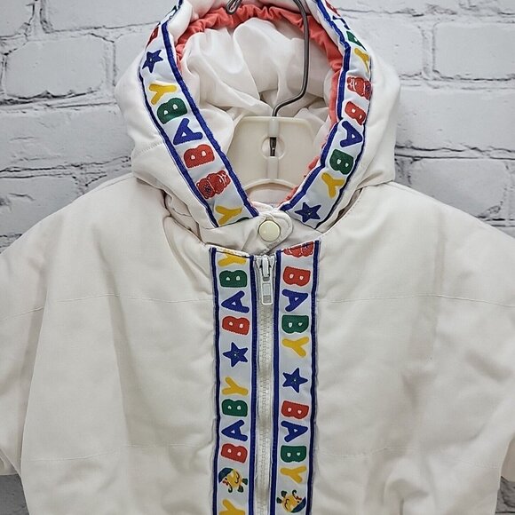 Vintage 80's Sleepsack Snow Suit With Carseat Strap Opening Newborn Flaw - Picture 6 of 14